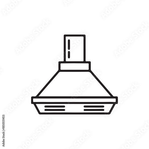 Stove hood icon in linear, outline icon isolated on white background
