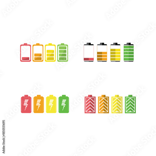 Battery icon symbol set vector template