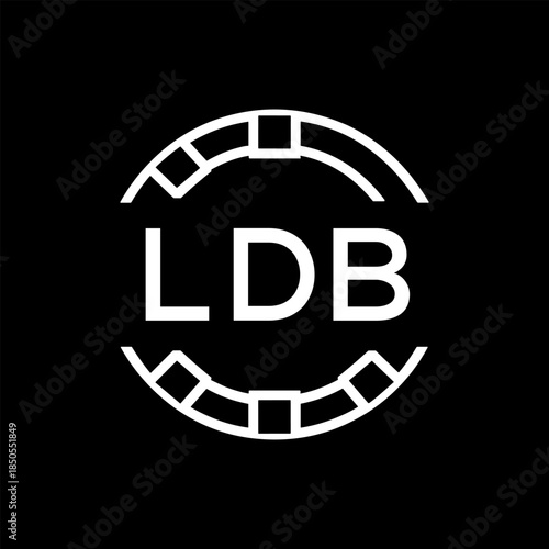 Clean Line Art Monogram Emblem for Brands, LDB Later Logo, Unique Letter Logo with Circular Motif,
