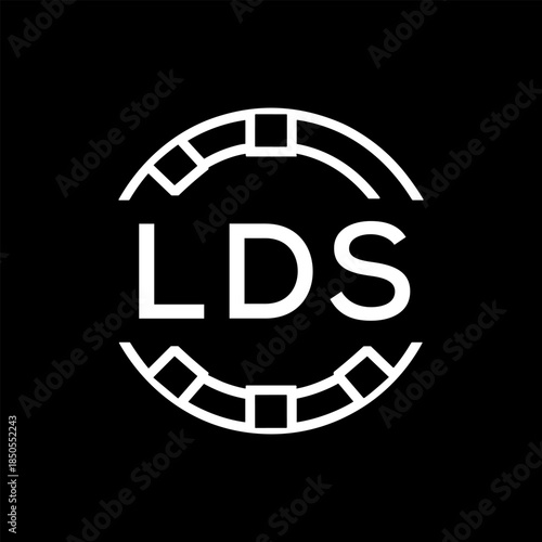 Clean Line Art Monogram Emblem for Brands, LDS Later Logo, Unique Letter Logo with Circular Motif,
