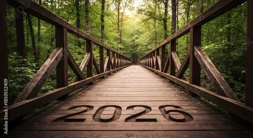2026 Journey Forward Forest Bridge Pathway Symbolizing New Opportunities