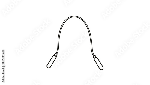 Jump Rope Fitness Equipment Icon on Isolated White Background