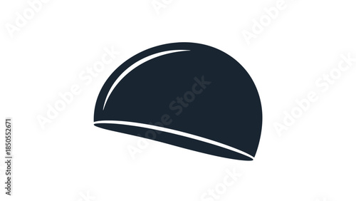 Black Swimming Cap Icon on Isolated White Background