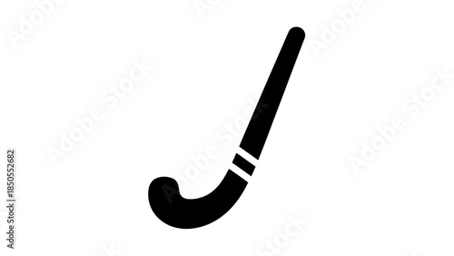 Curved Field Hockey Stick for Game and Training on Isolated White Background, Sports Equipment