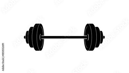 Heavy Dumbbell for Weightlifting and Fitness Training on Isolated White Background, Exercise Equipment