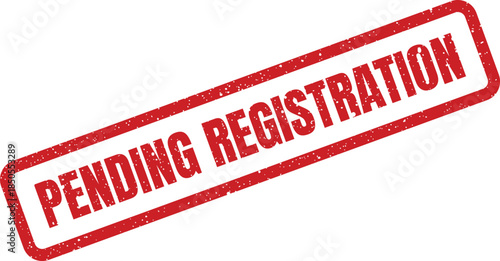 A distressed rubber stamp mark indicating an application or sign up awaiting official registration