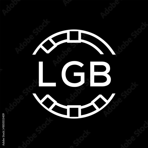 Clean Line Art Monogram Emblem for Brands, LGB Later Logo, Unique Letter Logo with Circular Motif,
