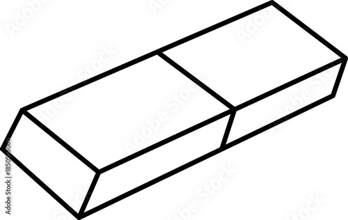 Eraser icon for stationery and office correction tools