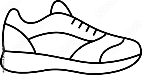 Running shoe sneaker icon for fitness and sports