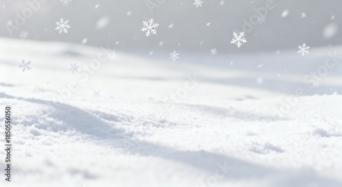 Wallpaper Mural Snowy landscape with falling snowflakes on rolling hills Torontodigital.ca