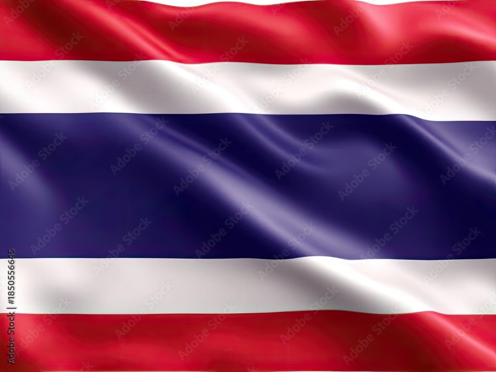 Fototapeta premium Waving flag of stripes red, white, blue, white, and red