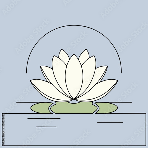 vector illustration of water lily