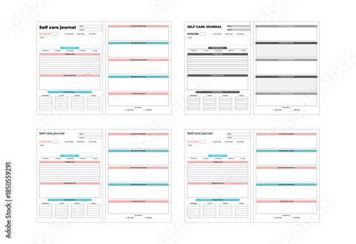 Design template for self care journal printable