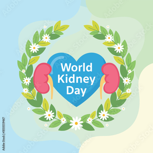 Love Your Kidneys: World Kidney Day Awareness Illustration