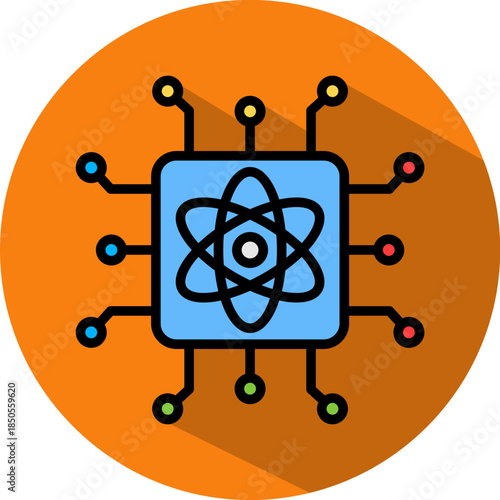 Quantum Computing isometric icon
