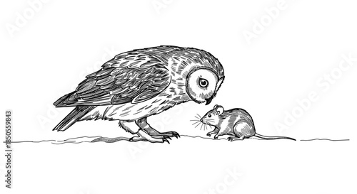 Line drawing of a cat sitting on a chair with a curious expression, depicted with detailed lines, isolated on white background