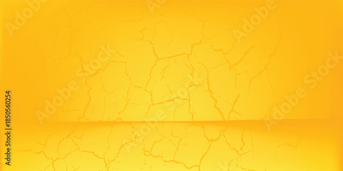 yellow background abstract with Gradient in empty room studio, Yellow empty room studio gradient used for background, yellow background studio with shine use for product shooting.