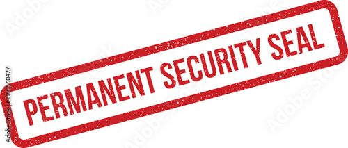 Distressed official seal with grunge texture featuring the text Permanent Security Seal for trusted authentication
