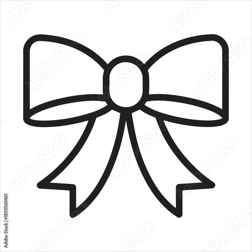 ribbon bow line icon representing gift decoration and festive ornament