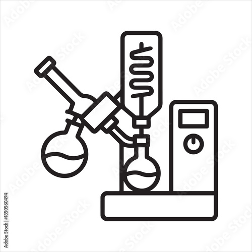 Rotary evaporator outline icon vector