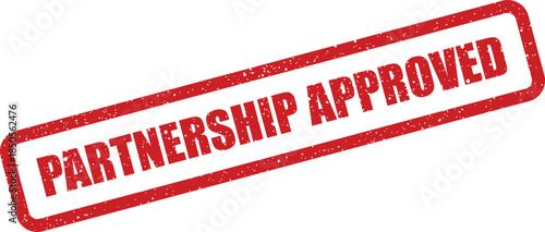 Distressed rectangular stamp impression displaying Partnership Approved for official validation processes