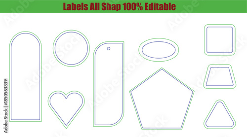 Labels All Shap Editable dieline template sleeve box with cards die-line template