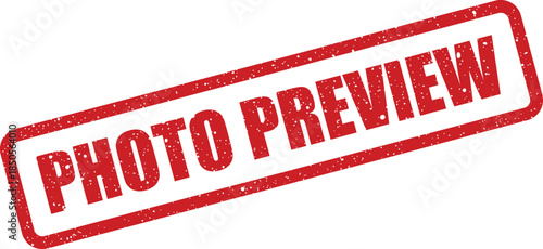 Distressed red rectangular stamp vector with PHOTO PREVIEW text for client review or digital asset management