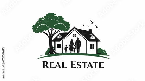 Real Estate Family Home Logo Design.