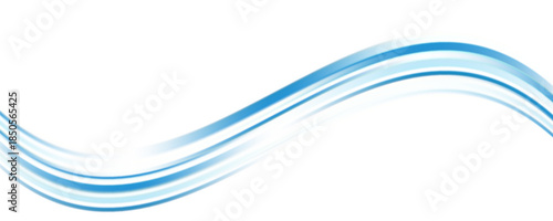 Swoosh blue wave lines over white background. Vector illustration