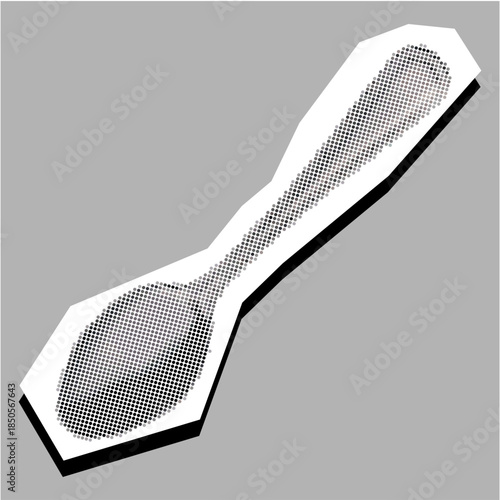 Spoon Halftone Dotted Collage Element Pointillize in Paper Torn vector for restaurant branding. Ideal for kitchen vibes, cooking zines, and dining icons.