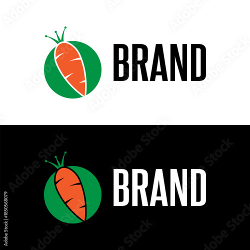 Simple Carrot logo for veggetable store or vegan business