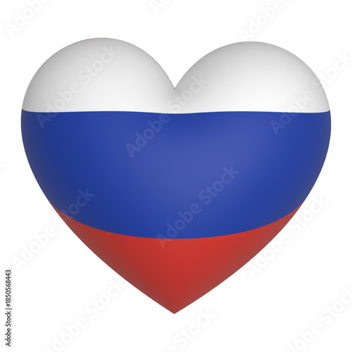 Russia flag heart icon vector illustration sign 