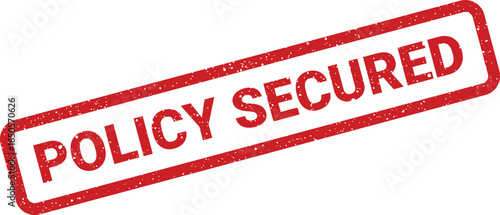 Distressed red rubber stamp mark indicating a secured policy protecting important agreements or confidential documents