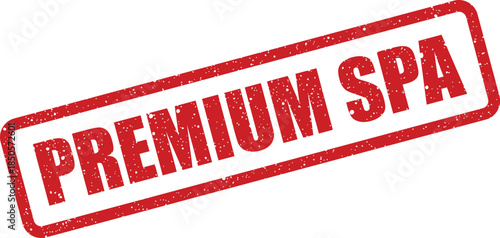 Distressed red stamp showing Premium Spa text, perfect for wellness service promotions