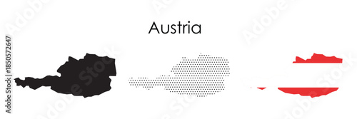 Austria country map silhouette vector.
