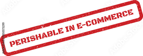 Distressed rubber stamp effect indicating goods with a limited shelf life for online retail transactions