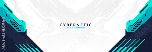 Abstract Modern Tech Background Minimal Geometric Circuit Pattern with Neon Blue Accents