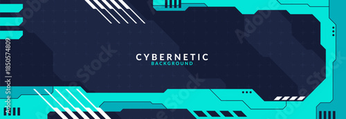 Abstract Modern Tech Background Minimal Geometric Circuit Pattern with Neon Blue Accents