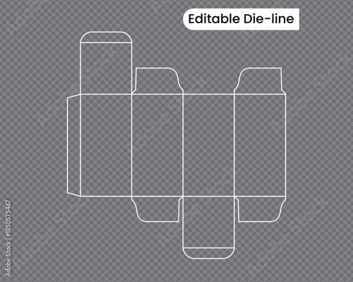 dieline, dieline, Editable stroke. Vector illustration.