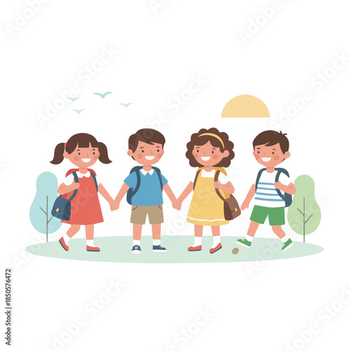 Kids with School Bags