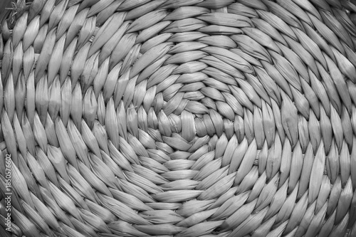 Gray mat weaving circle patterns abstract on background