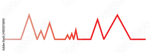 Continuous line representing a heartbeat outline vector art illustration, Heart beat one line. Heartbeat EKG Line Graphic Medical Illustration. heart rate pulse graph. 