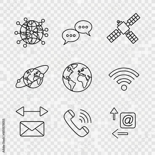Stay connected with stunning technology icons, perfect for modern communication and digital design projects originally created as a scalable vector graphic