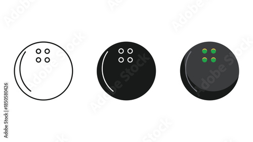 Bowling Ball Icon Set Illustration