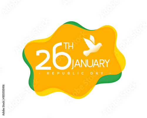 modern 26th january republic day wishes background with peace bird dove