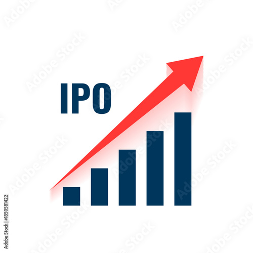 corporate ipo stock concept background with growth arrow graph