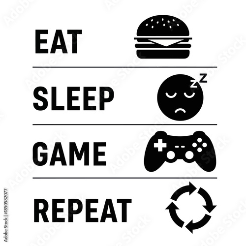 Gamer Lifestyle with Food and Rest.
