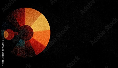 Abstract radial gradient design with textural elements, ideal for project timelines, data visualization backgrounds, or event planning themes