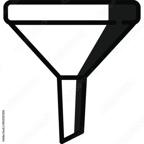 Outline Funnel Filter Icon – Clean Minimalist Symbol for Data Sorting, Lead Management & Web App Interfaces in UI/UX Design

