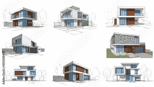 Modern Architectural House Designs Sketches Collection.